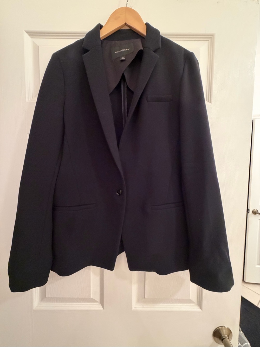 Banana Republic Women's Navy Single-Button Blazer